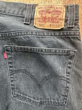 Levi's 505 Regular Fit Black Denim Jeans W40 L32